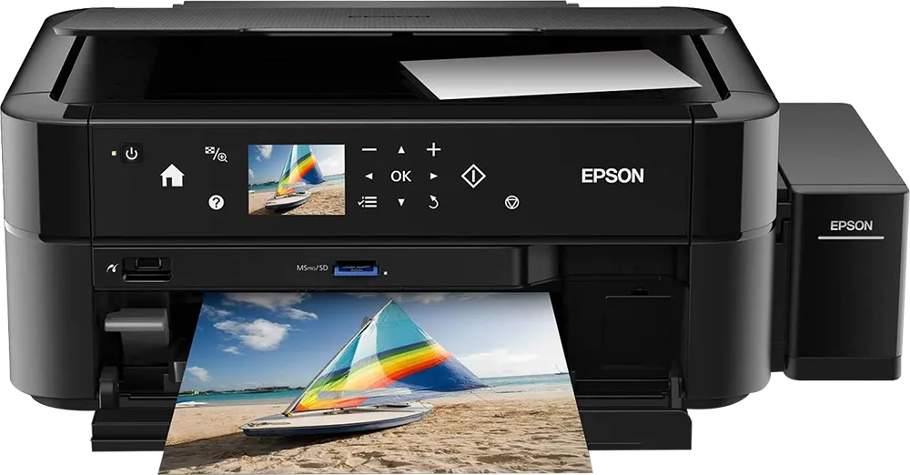 طابعة حبر الكل في واحد إبسون ايكو تانك، طباعة ملونة، طباعة CD، أسود، L850