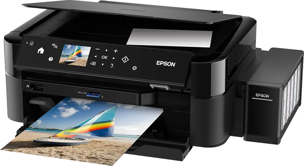 طابعة حبر الكل في واحد إبسون ايكو تانك، طباعة ملونة، طباعة CD، أسود، L850