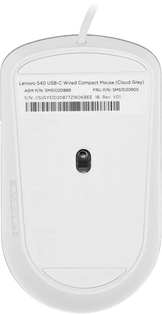 ماوس سلكي لينوفو صغير الحجم 540، منفذ USB-C، رمادي فاتح