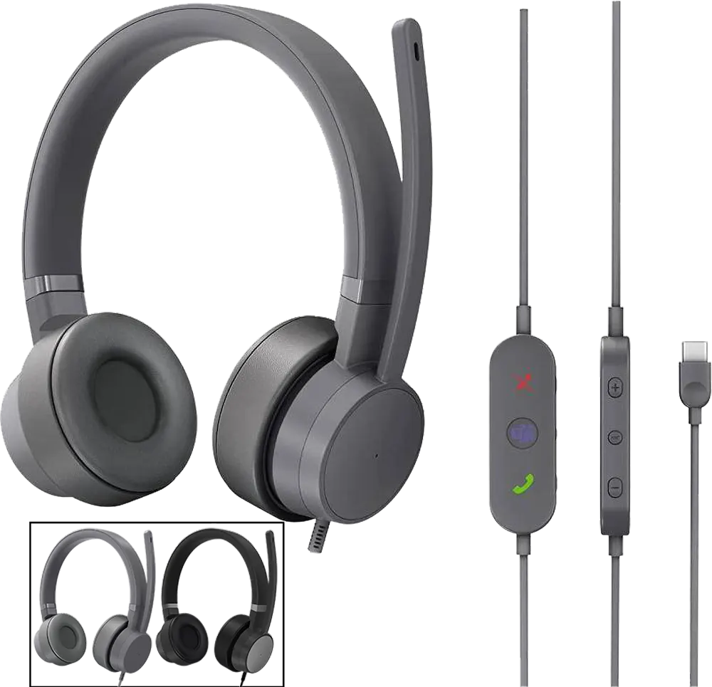 سماعة رأس سلكية لينوفو جو ، الغاء الضوضاء النشط ، 5 ميكروفون ، كابل Type-c ، ألوان متعددة،  L13