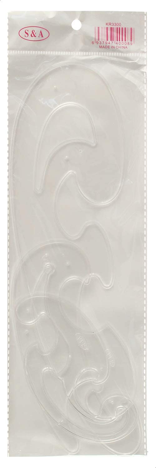 مسطرة منحنيات هندسية، حجم صغير، شفافة KR3300منحنيات فرنسية شفافة KR3300