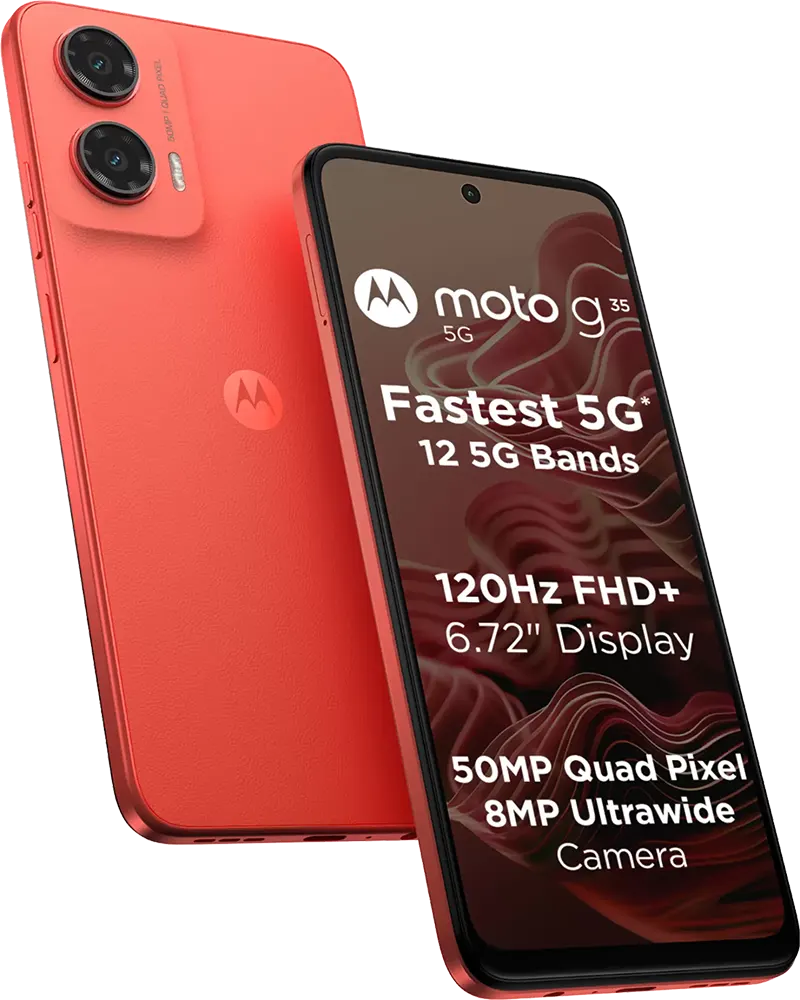 موبايل موتورولا موتو جي 35 ثنائي الشريحة ، ذاكرة 256 جيجابايت ، رامات 8 جيجابايت ، شبكة الجيل الخامس ، أحمر