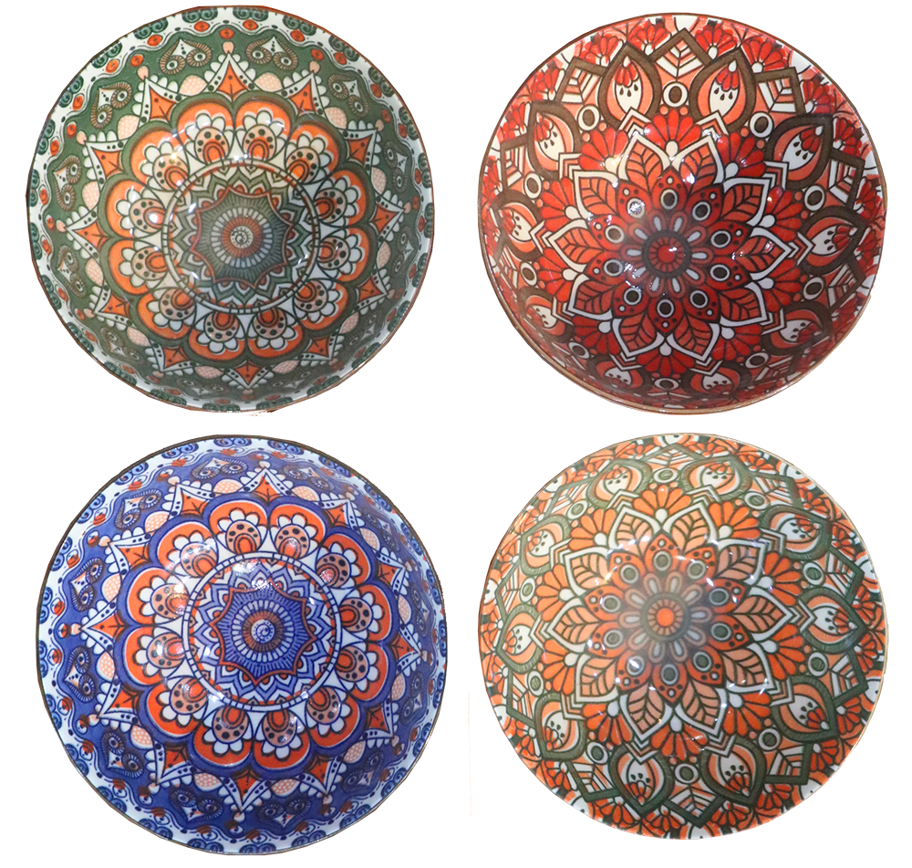 طقم بولات بورسلين ، مكونة من 4 قطع ، ألوان متعددة ، موديل 3350