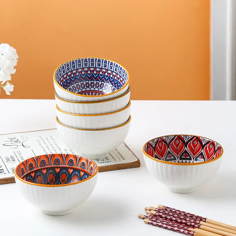 طقم بولات بورسلين ، مكونة من 4 قطع ، ألوان متعددة ، موديل 3350