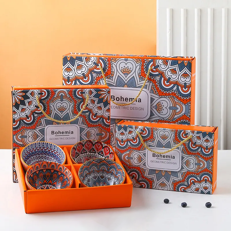 طقم بولات بورسلين ، مكونة من 4 قطع ، ألوان متعددة ، موديل 3350