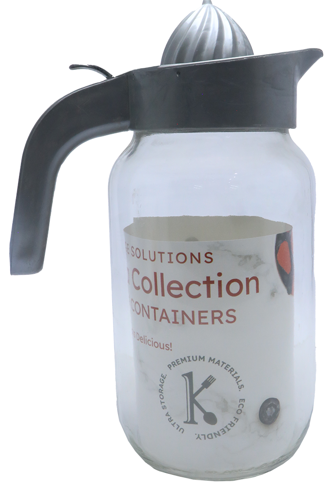 دورق زجاجي بالعصار للبرتقال والفواكة ، مقاس كبير ، متعدد الألوان