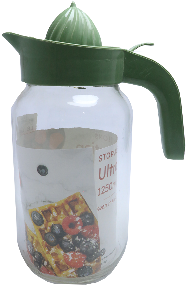 دورق زجاجي بالعصار للبرتقال والفواكة ، مقاس كبير ، متعدد الألوان