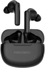 سماعة أذن لاسلكية ميدياتك ، بلوتوث 5.3 ، الغاء الضوضاء ، شحن سريع ، أسود ، MT-E95