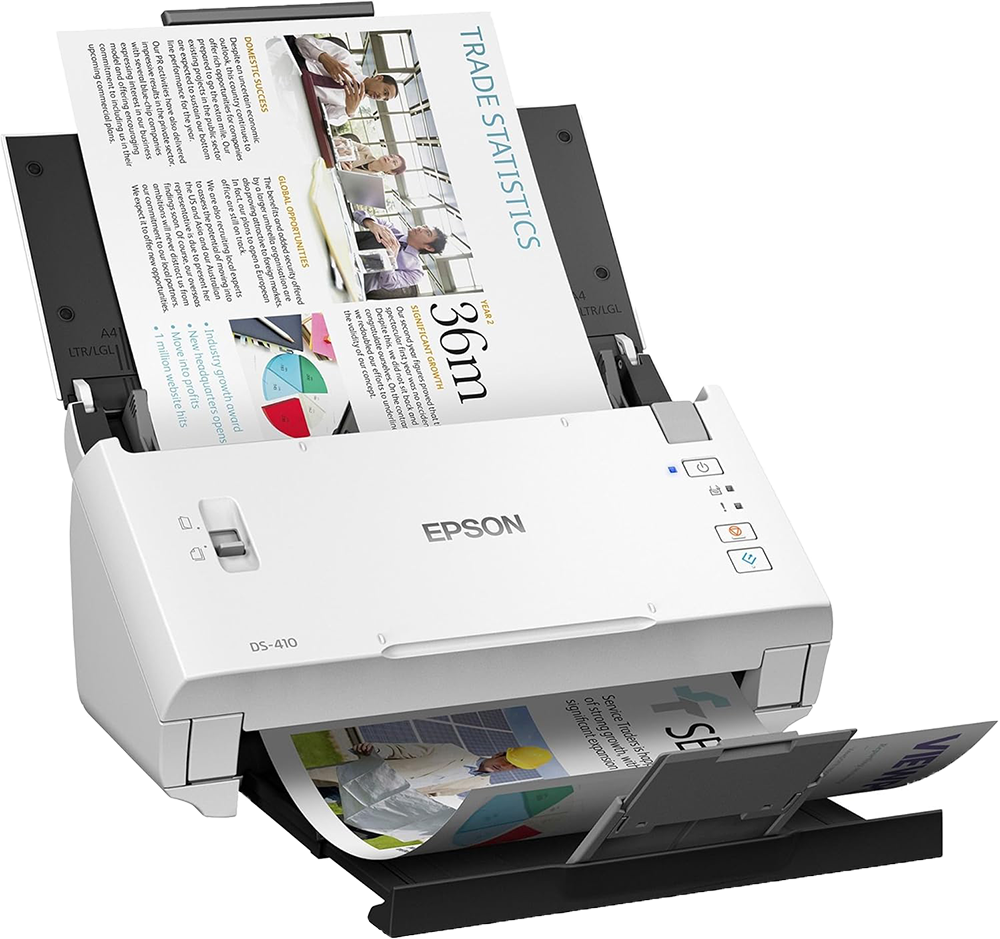 ماسح ضوئي للمستندات من ابسون ، وضع التغذية التلقائية ، USB ، أبيض ، DS-410