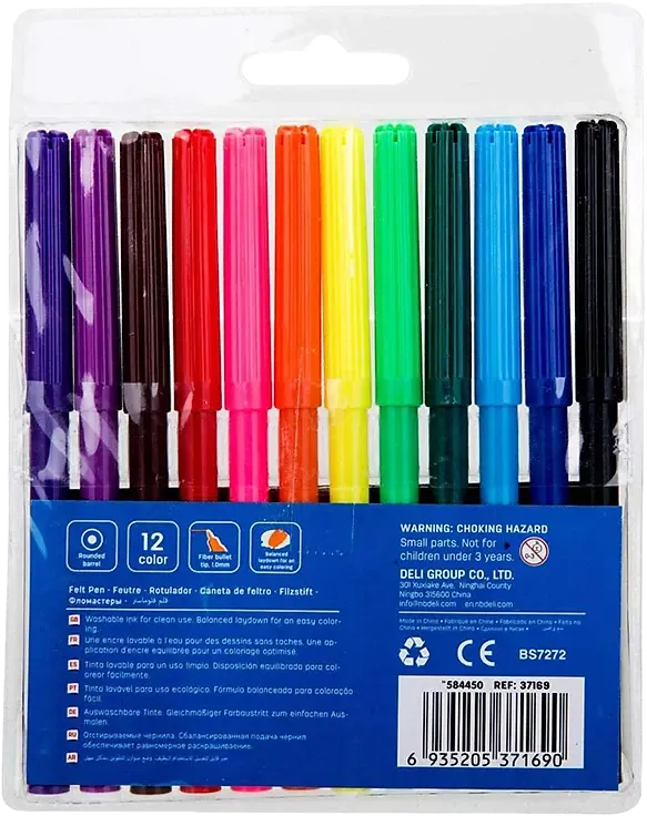 علبة الوان فلوماستر ديلي ، 12 لون ، 1 ملي، ألوان متعددة، موديل 37169