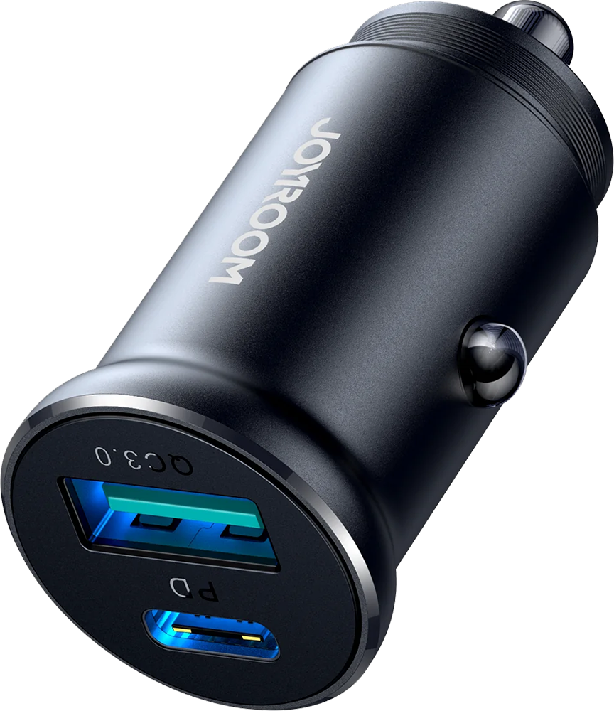 شاحن سيارة سريع جوي روم ، 30 وات ، معدني  ، أسود ، JR-CCN05