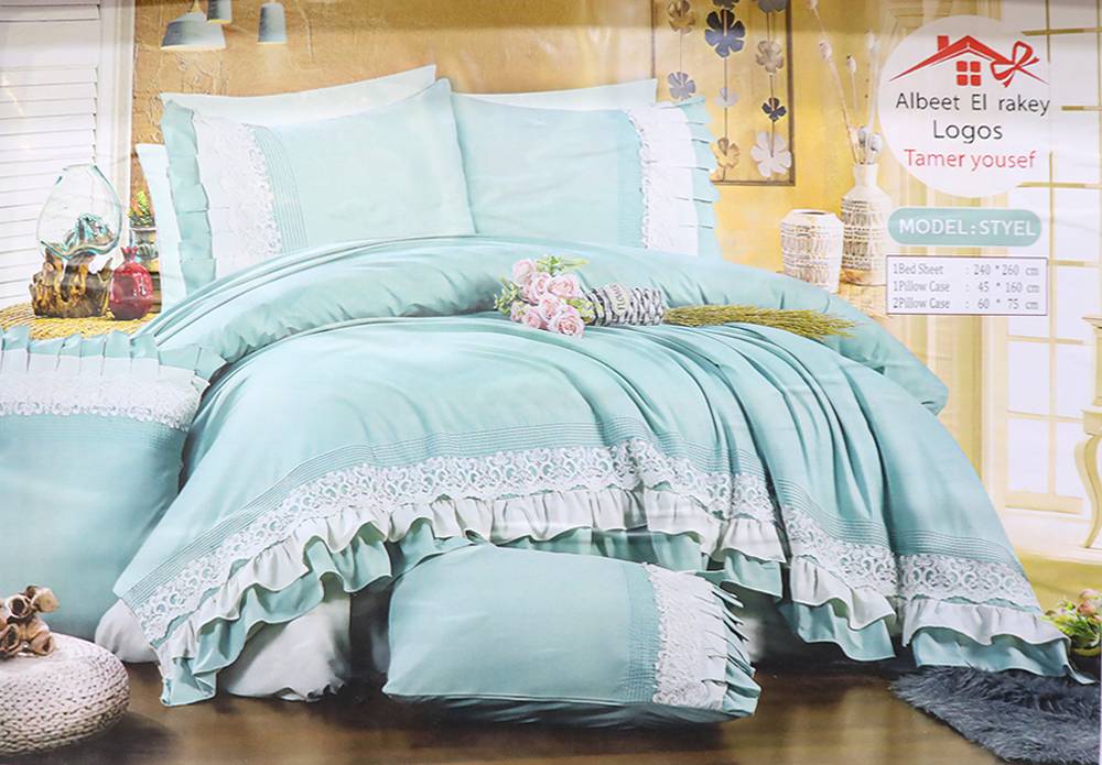 طقم ملاية سرير البيت الراقى ، مكون من 4 قطع ، مقاس 240*260 سم ، ألوان متعددة ، موديل ستايل