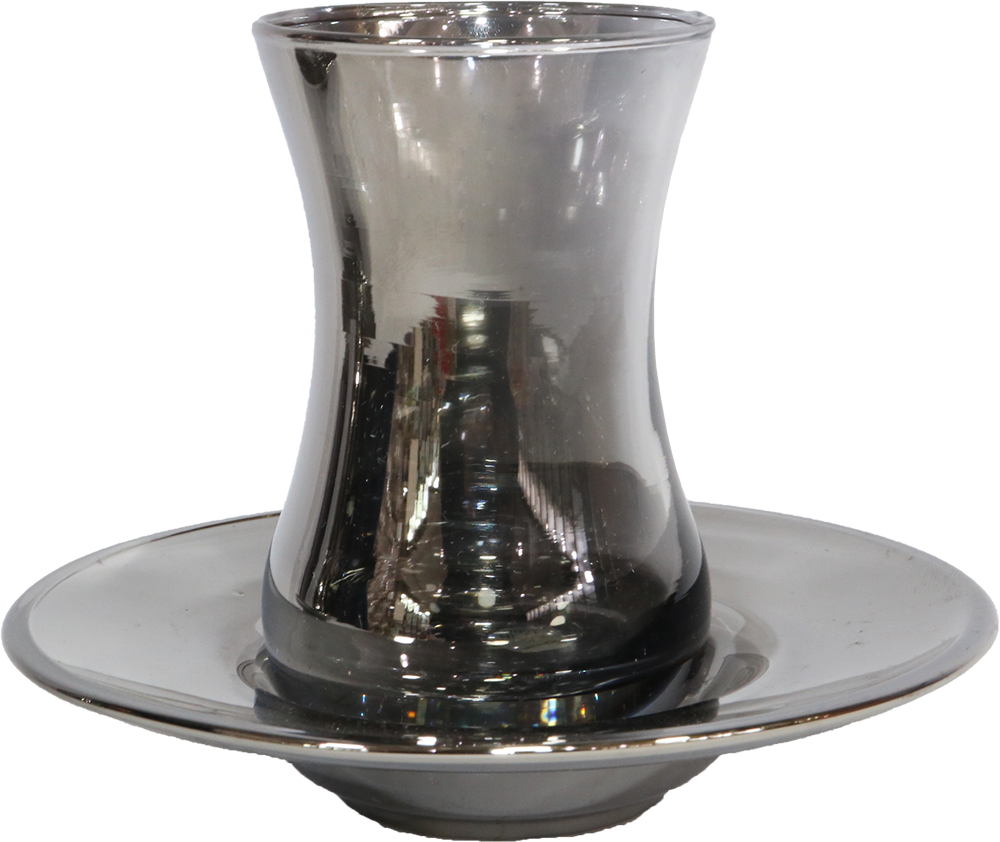 طقم استكانه ، 12 قطعة ، زجاج ، رمادي غامق ، 3211