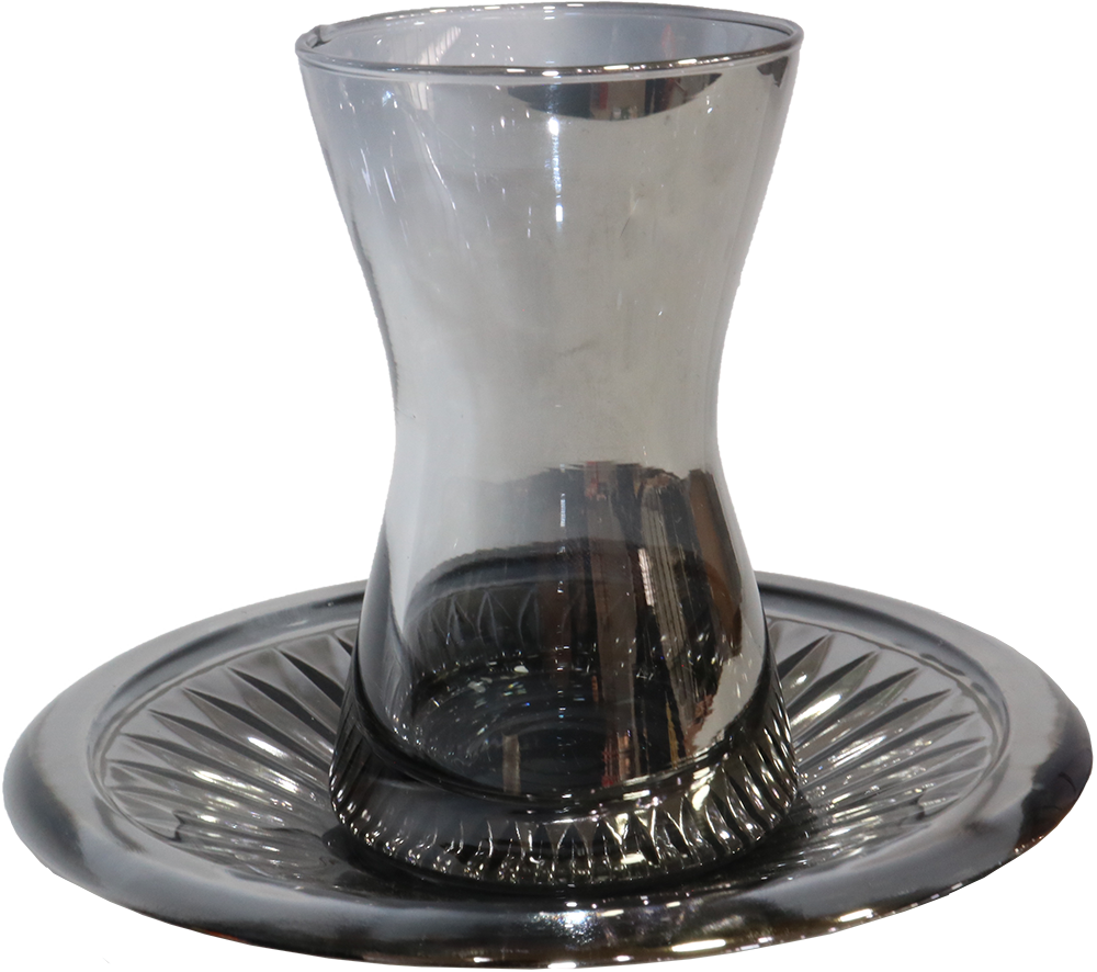 طقم استكانه ، 12 قطعة ، زجاج ، رمادي غامق ، 3212