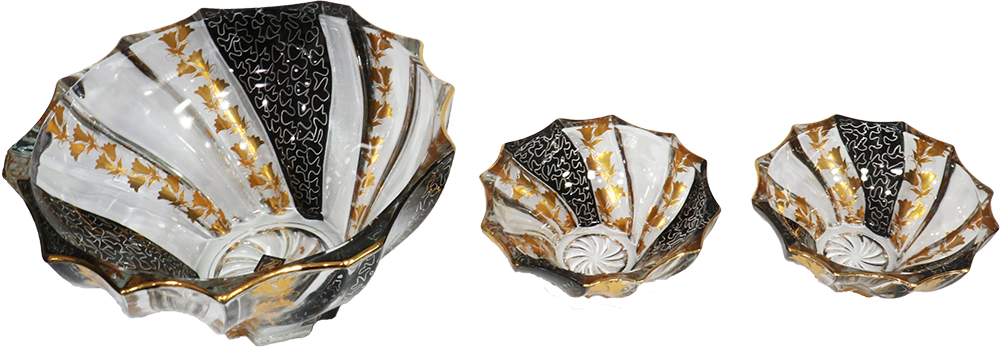 طقم خشاف نيرفانا ، 7 قطع ، زجاجي ، أسود*ذهبي