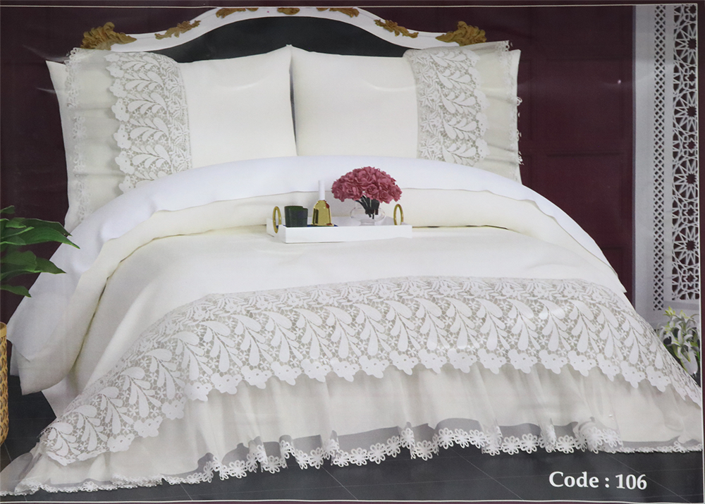 طقم ملاية سرير البيت الراقى ، مكون من 5 قطع ، مقاس 260*240 سم ، ألوان متعددة ، موديل 106