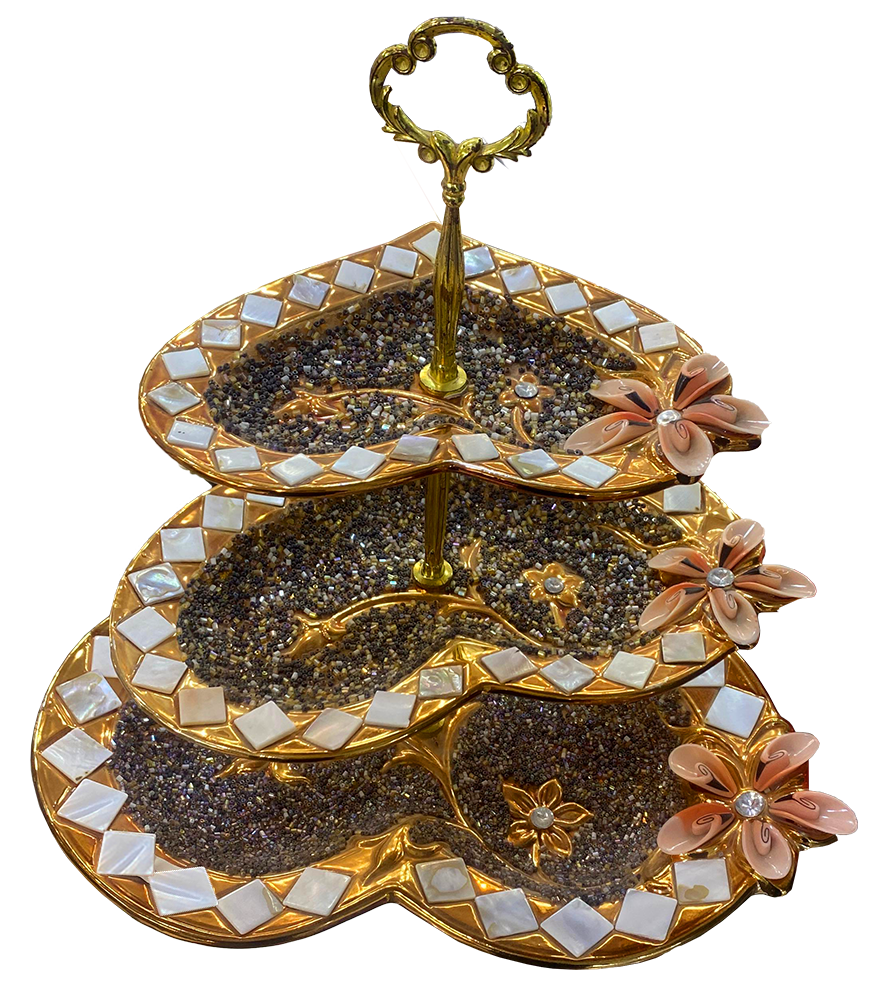 شيالة خزف 3 طوابق اشكال مختلفة ، موديل 34-409