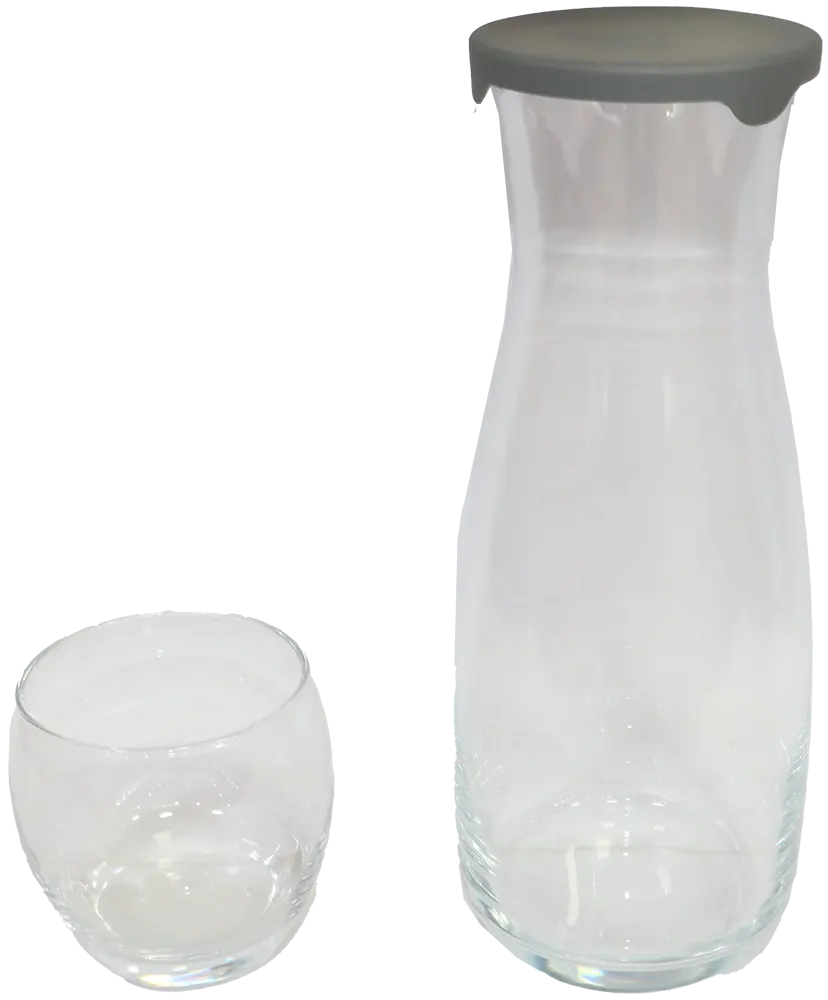 طقم شربات باريل ، مكون من 7 قطع ، دورق + 6 شوب ، زجاج شفاف، موديل 907013