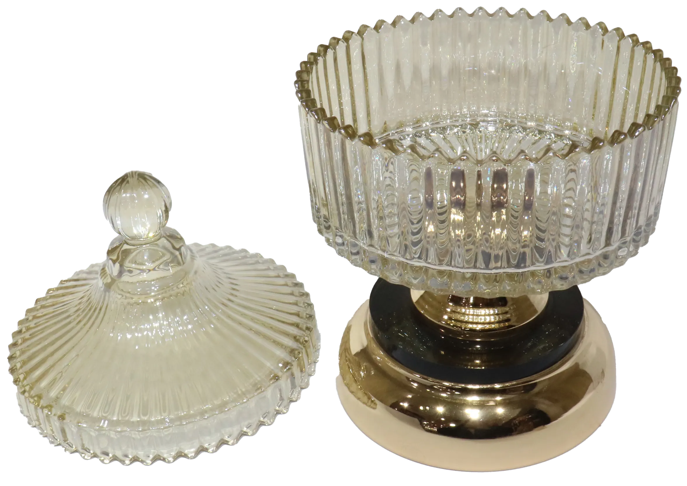 بونبونيرة زجاج بغطاء زجاج، عسلى، 3846