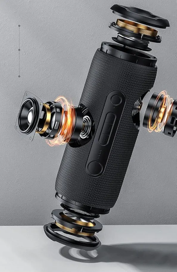 سماعة لاسلكي محمول للاستخدام الخارجي من اوي، قابل لإعادة الشحن، مقاوم للماء، بلوتوث 5.0، أسود، Y669