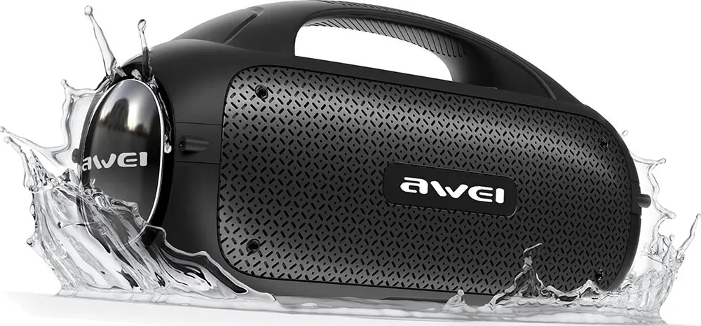 سماعة لاسلكي محمول للاستخدام الخارجي من اوي، قابل لإعادة الشحن، كاريوكي مع ميكروفون، مقاوم للماء، بلوتوث 5.0، أسود، Y886