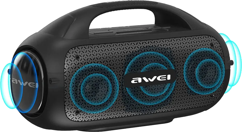 سماعة لاسلكي محمول للاستخدام الخارجي من اوي، قابل لإعادة الشحن، كاريوكي مع ميكروفون، مقاوم للماء، بلوتوث 5.0، أسود، Y886