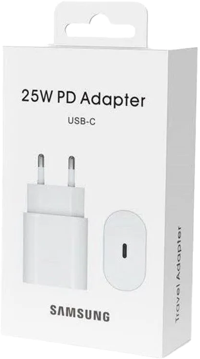 شاحن سامسونج فائق السرعة، 25 وات، PD تايب سي ، أبيض ، EP-TA800NBEGEU