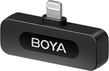 ميكروفون لاسلكي من بويا ، LIGHTNING ، مناسب لأجهزة IOS ،  خاصية تقليل الضوضاء ، مؤشر LED ، أسود ، BY-V2