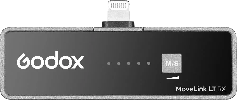 نظام ميكروفون لاسلكي رقمي مدمج من جودوكس موف لينك LT1، قابل لإعادة الشحن، 2.4 جيجاهرتز، للهواتف الذكية والأجهزة اللوحية، أسود