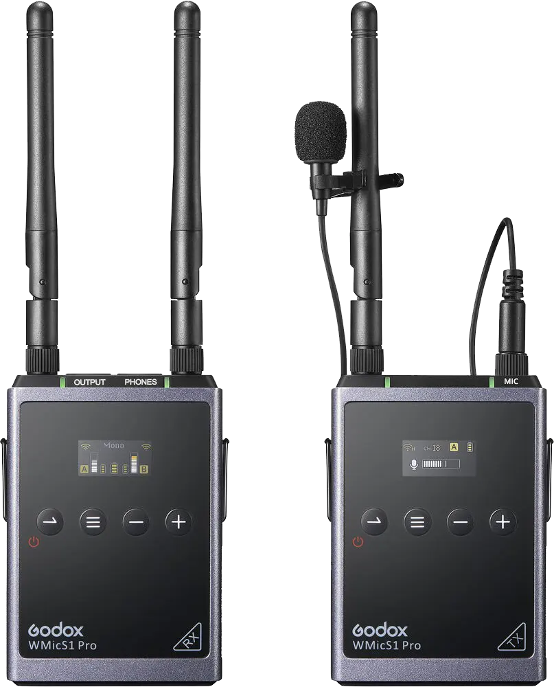 نظام ميكروفون لاسلكي UHF من جودوكس WMicS1 Pro، 2 قطة، أسود