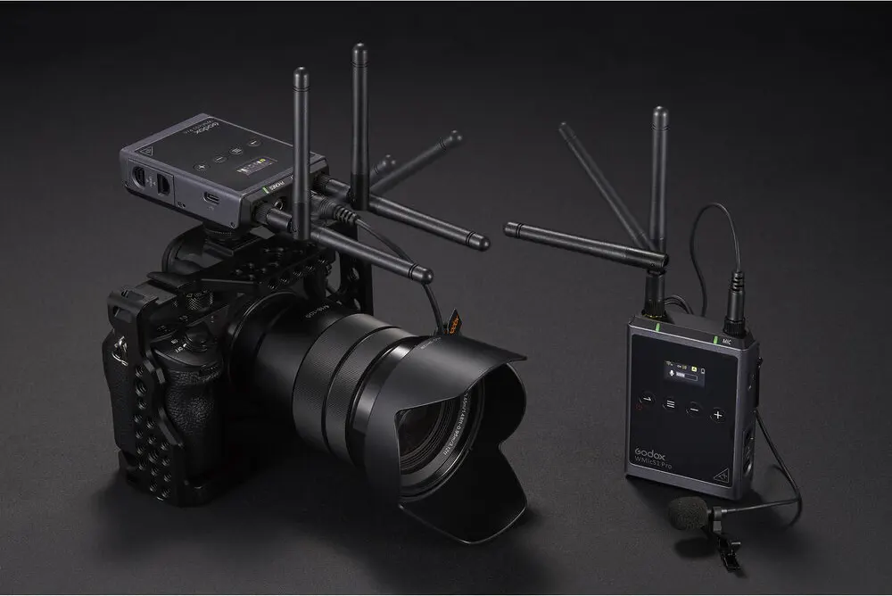 نظام ميكروفون لاسلكي UHF من جودوكس WMicS1 Pro، 2 قطة، أسود