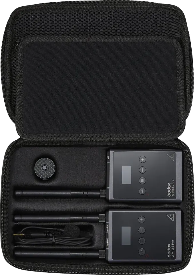 نظام ميكروفون لاسلكي UHF من جودوكس WMicS1 Pro، 2 قطة، أسود