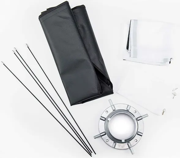 صندوق إضاءة 60*60 سم، حامل بوينز، مربع، أسود، E 60