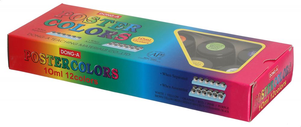 مجوعة ألوان بوستر دونج إيه ،  12 لون ، 10 مللي،  ألوان متعددة