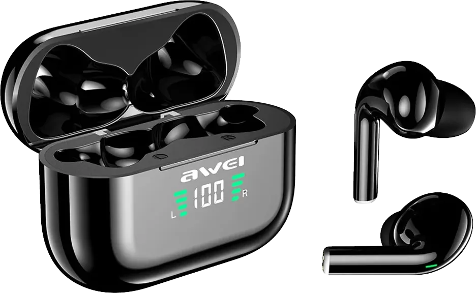 سماعات أذن لاسلكية ترو سبورت من اوي ، بلوتوث 5.1 ، مقاومة للماء ، شاشة ديجيتال ، أسود ، T29P