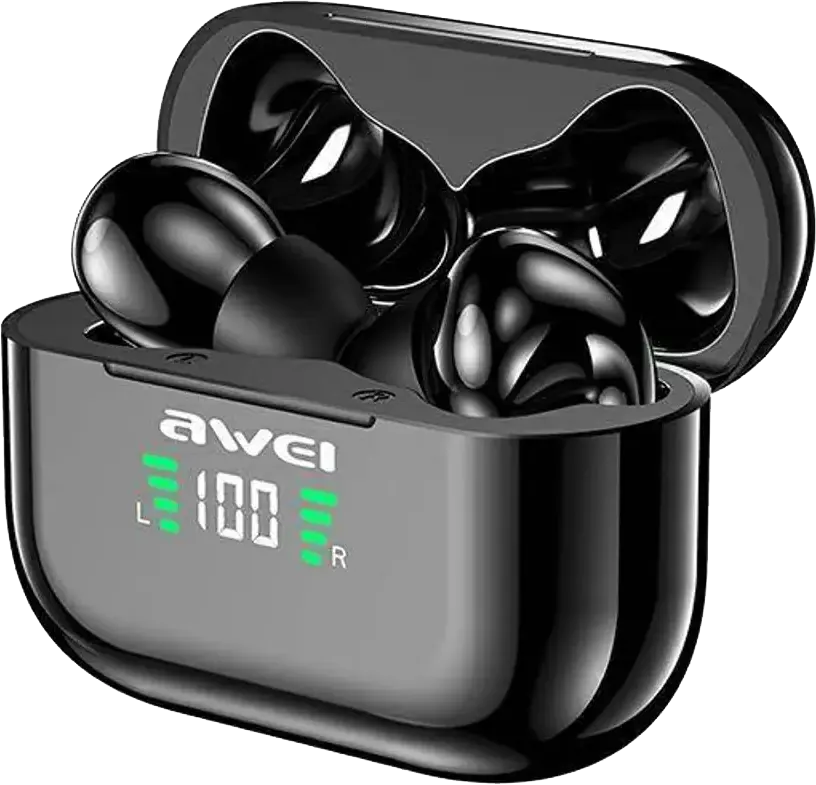 سماعات أذن لاسلكية ترو سبورت من اوي ، بلوتوث 5.1 ، مقاومة للماء ، شاشة ديجيتال ، أسود ، T29P