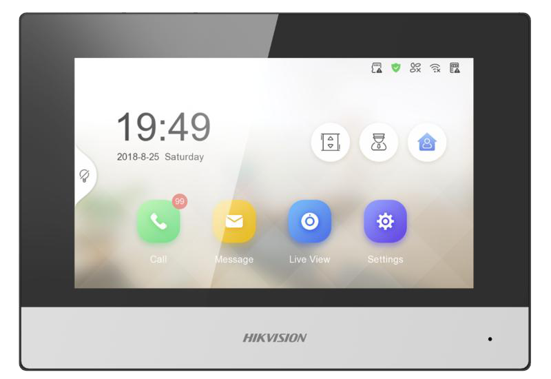 شاشة هيكفيجن انتركم ، محطة اتصال فيديو IP داخلية ، شاشة لمس TFT مقاس 7 بوصة ، أسود ، DS-KH6320-TE1