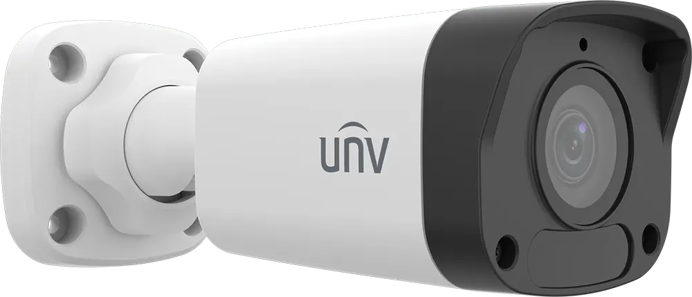 كاميرا مراقبة شبكية خارجية يونيفيو ثابتة تعمل بالأشعة تحت الحمراء بدقة 4 ميجابكسل، عدسة 4.0 مم، مايكروفون مدمج، ألوان، أبيض، IPC2124LB-AF40KM-G-4MP