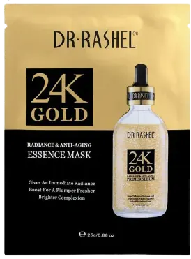 ماسك الذهب 24K ماسك دكتور راشيل لإشراق البشرة ومحاربة الشيخوخة، 25 جم