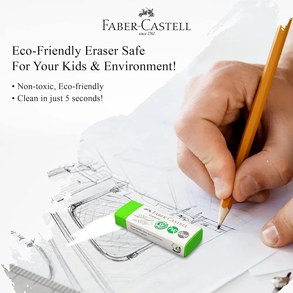 أستيكة فابر كاستل، مستطيلة، قطعة واحدة ،أخضر، 187352