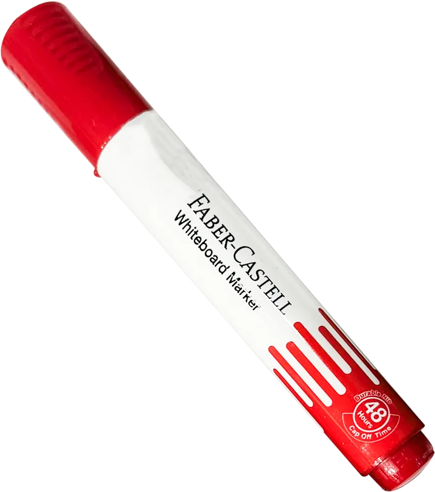 قلم سبورة فابر كاسيل مشطوف، عريض، أحمر، موديل 253921