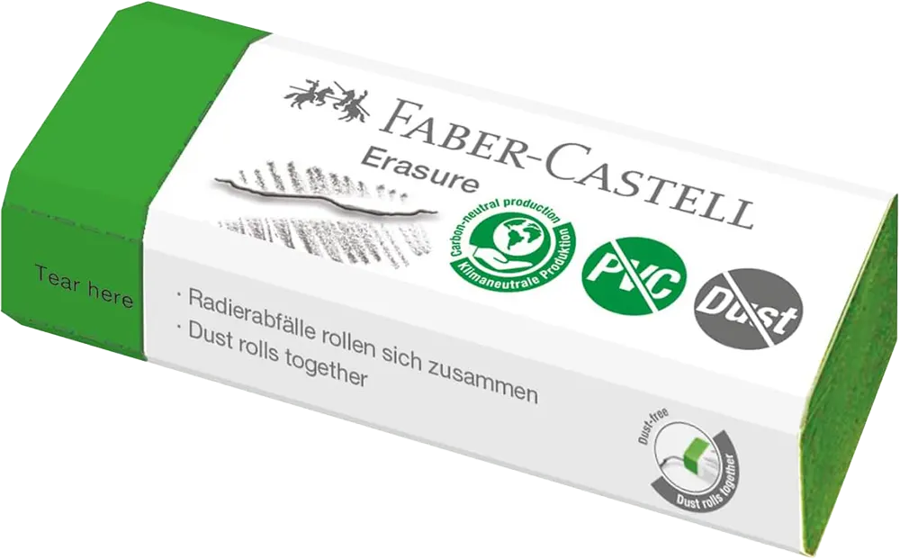 كارت 2  أستيكة فابر كاستل، مستطيلة ، أخضر، 187251