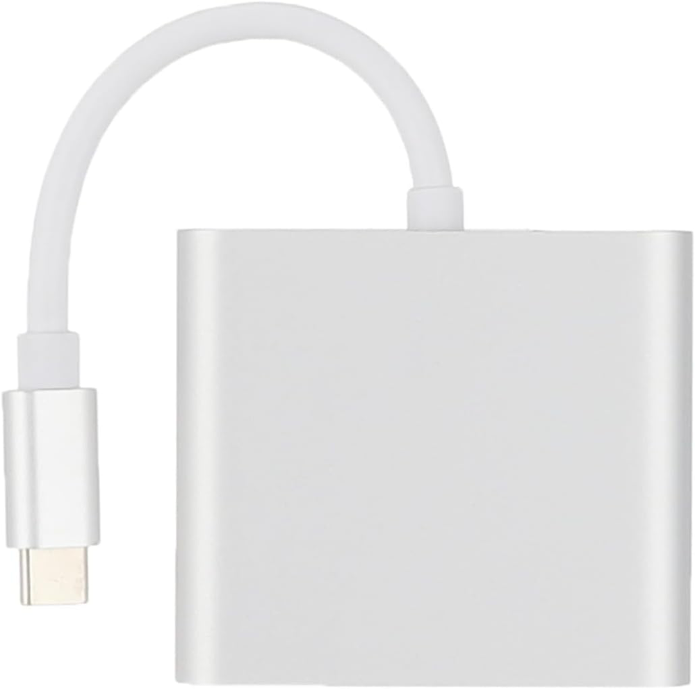 محول ادابتر USB-C إلى HDMI ، محول 3 × 1 من النوع C إلى HDMI 4K متعدد المنافذ مع منفذ USB 3.0 ومنفذ شحن USB C