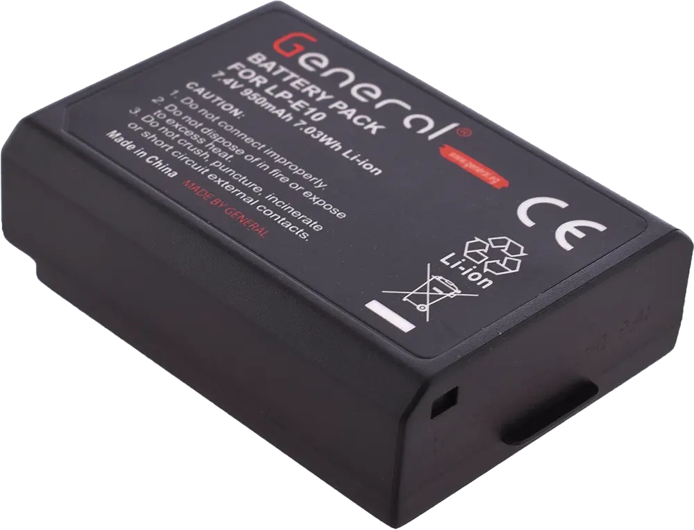 بطارية جينرال لكاميرات كانون، 950 مللي أمبير، أسود، LP-E10