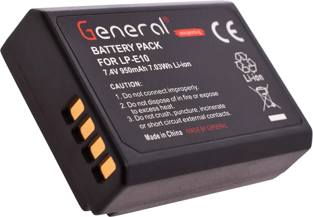 بطارية جينرال لكاميرات كانون، 950 مللي أمبير، أسود، LP-E10