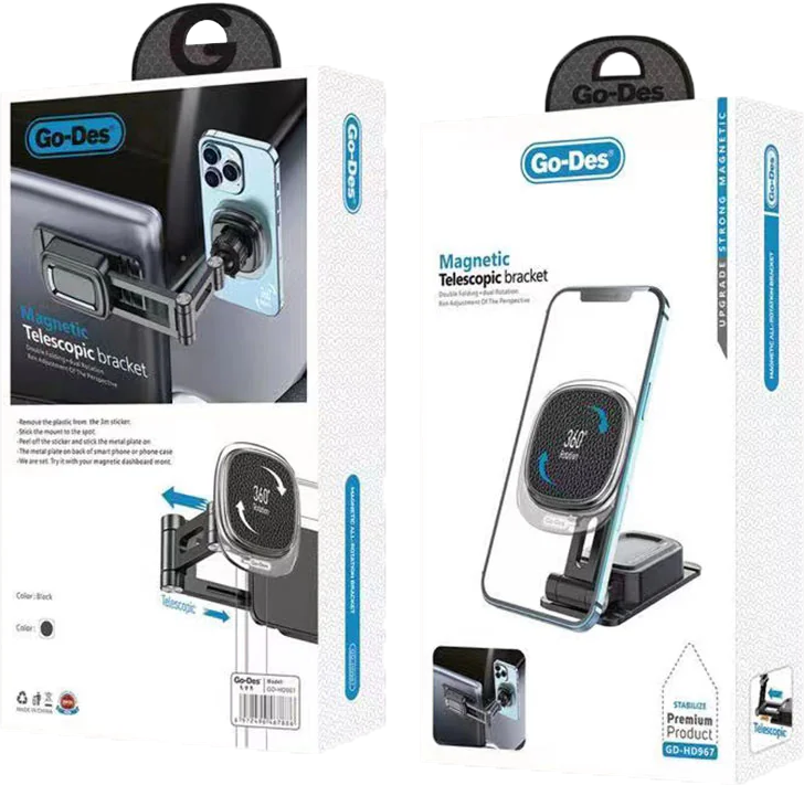 حامل هاتف مغناطيسي للسيارة من جو ديس، قابل للدوران 360 درجة، أسود، GD-HD967