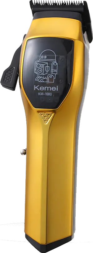 ماكينة حلاقة شعر كيمي قابلة للشحن، ،6 أمشاط، لون ذهبي، موديل KM-1680