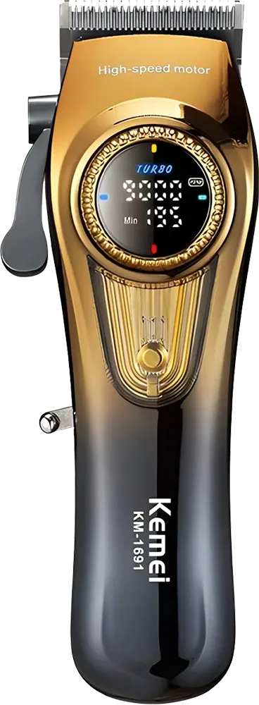 ماكينة حلاقة شعر كيمي قابلة للشحن، ،6 أمشاط، لون ذهبي*أسود، موديل KM-1691
