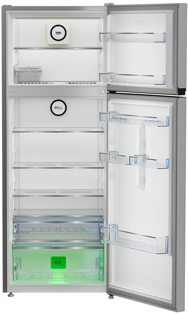 ثلاجة بيكو نوفرست ، 406 لتر ، 2 باب  ، انفرتر ، شاشة ديجيتال ، سيلفر ، RDNE455M20XBIDB