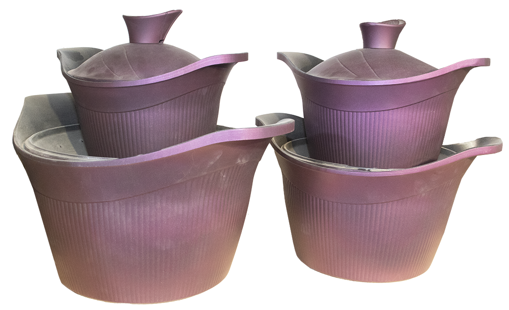 طقم حلل تيفال شيلكش الاندالس ، مكون من 9 قطع ، لون بنفسجي